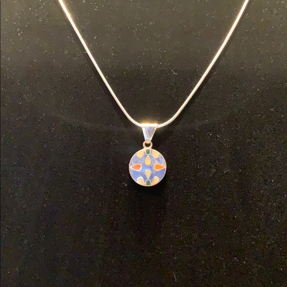Silver and natural stones pendant